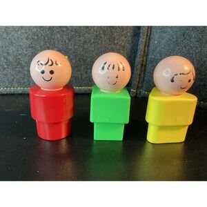 Vintage Fisher Price People Jumbo Lot‎ of 3 1989 Circle Square Triangle Body